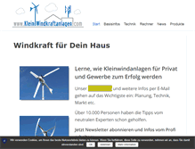 Tablet Screenshot of klein-windkraftanlagen.com